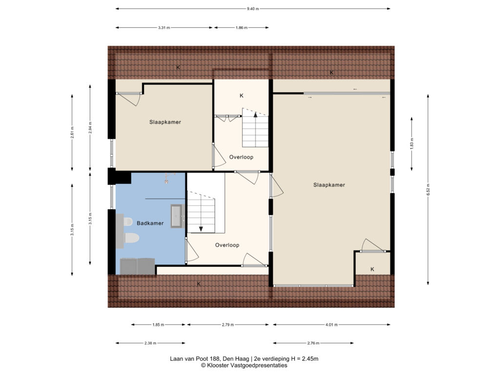 Bekijk plattegrond van 2e verdieping van Laan van Poot 188