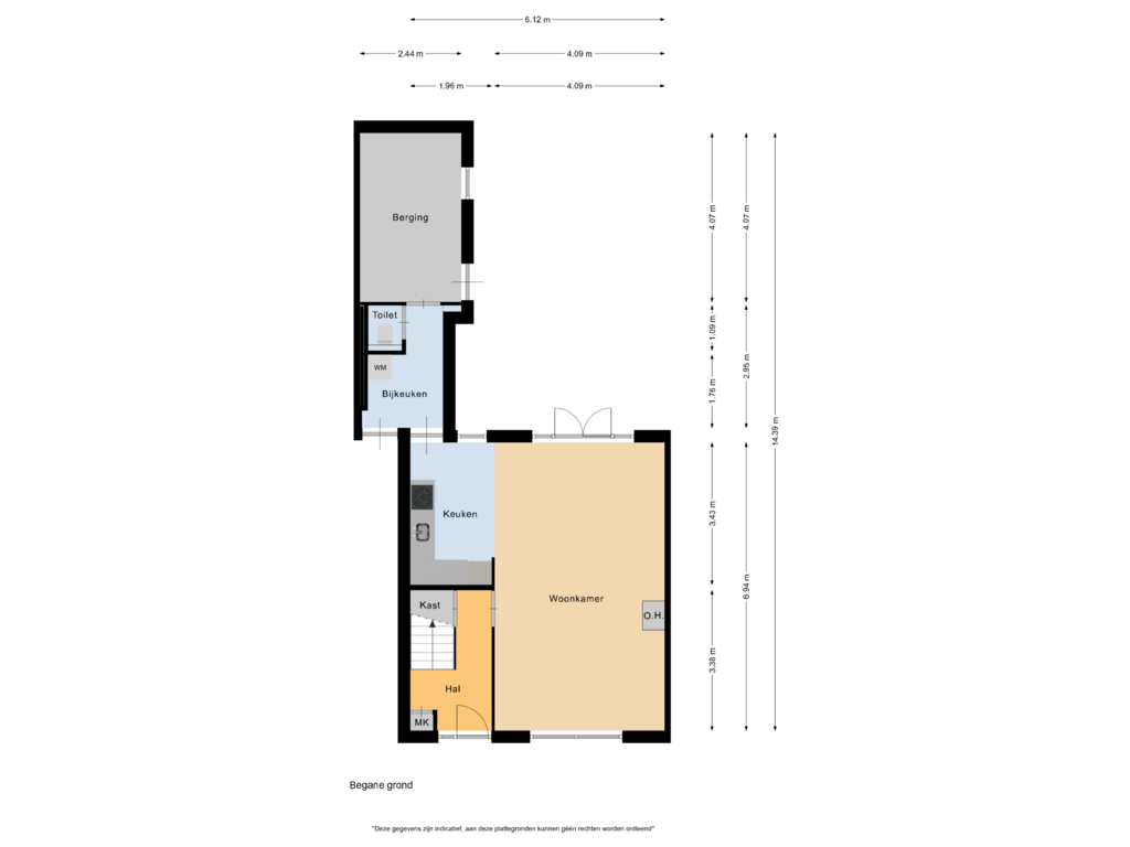 Bekijk plattegrond van Begane grond van Evertsenstraat 5