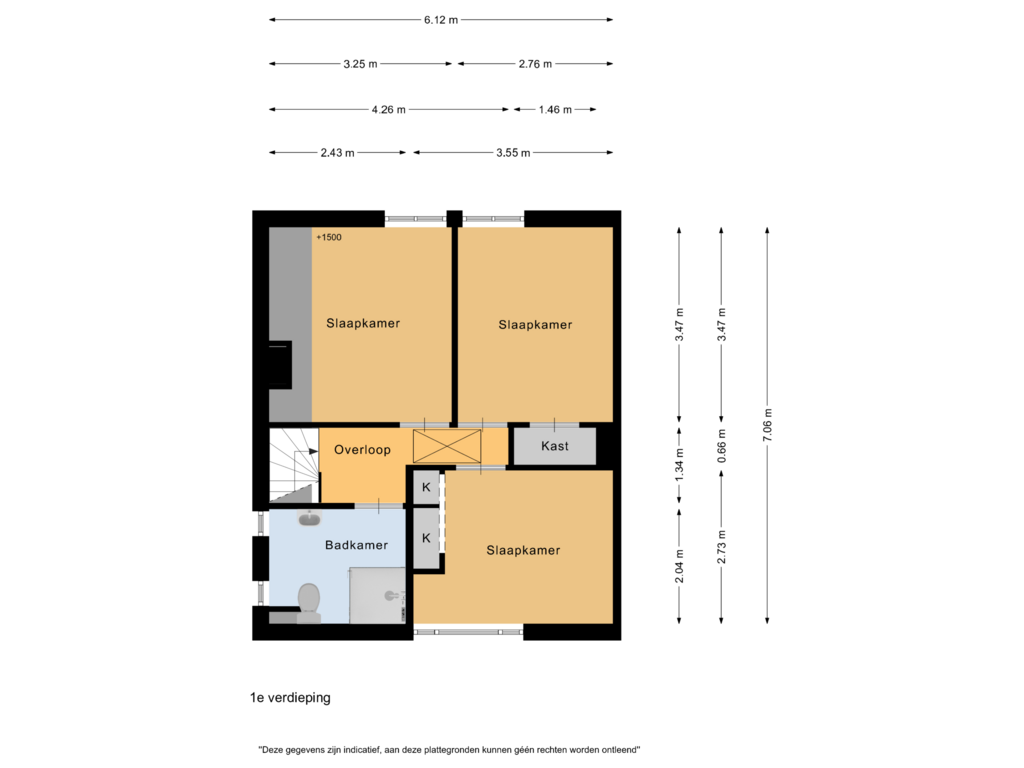 Bekijk plattegrond van 1e verdieping van Evertsenstraat 5