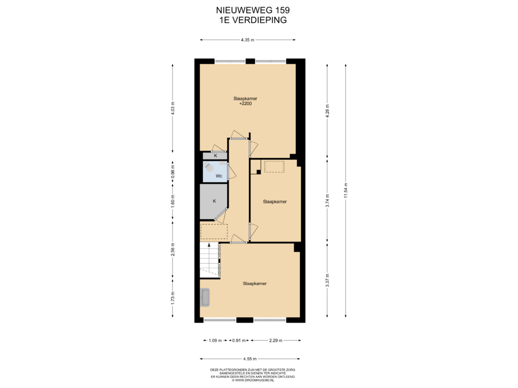 Bekijk plattegrond van 1E Verdieping van Nieuweweg 159