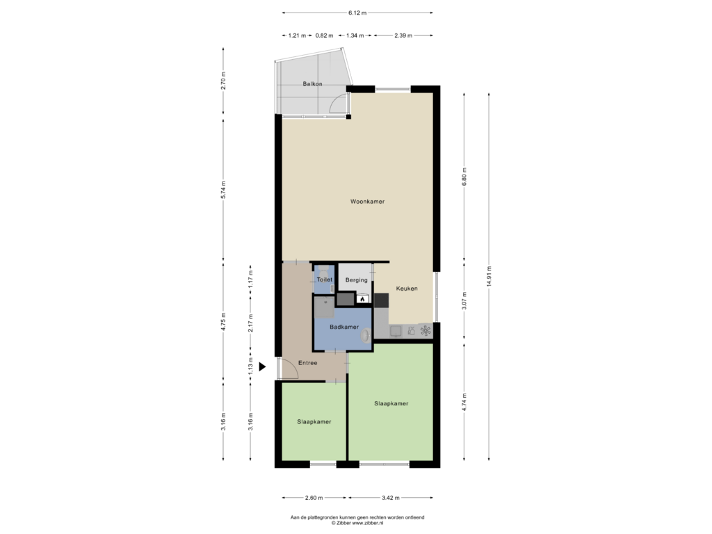 View floorplan of Appartement of Thorbeckeplantsoen 30-C