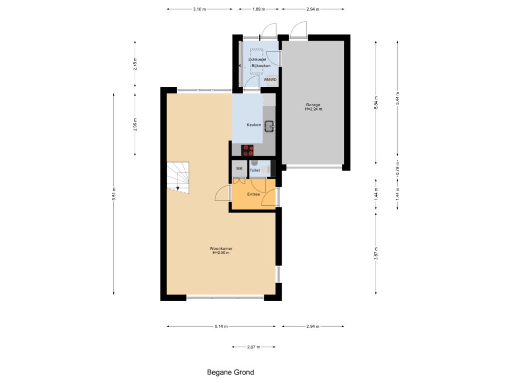 View floorplan of Begane Grond of Bovenakker 24