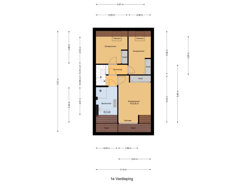 View floorplan of 1e Verdieping of Bovenakker 24