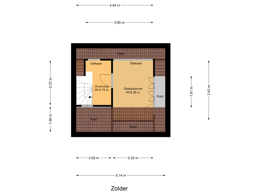 View floorplan of Zolder of Bovenakker 24