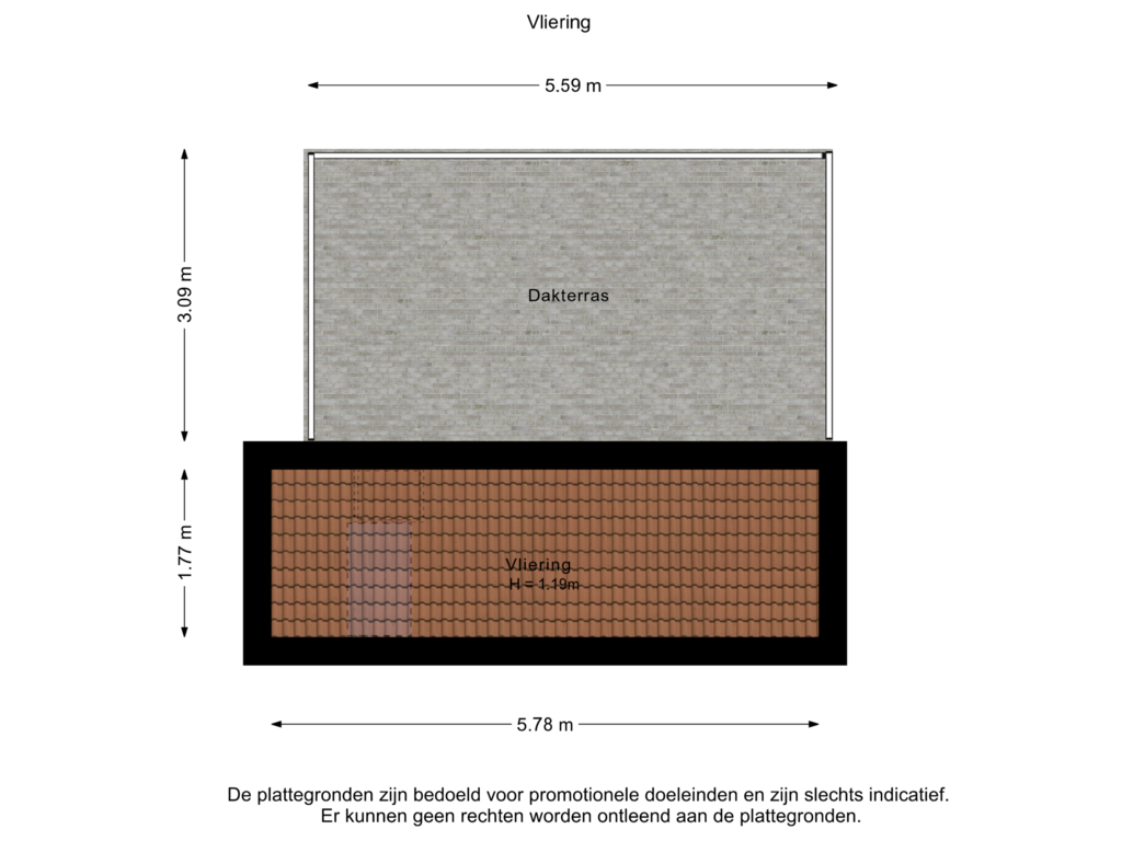 View floorplan of Vliering of Tooropstraat 168