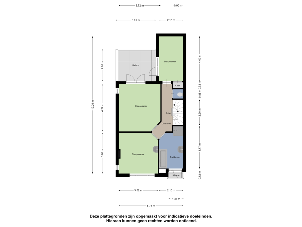 Bekijk plattegrond van Eerste Verdieping van Helmerslaan 18