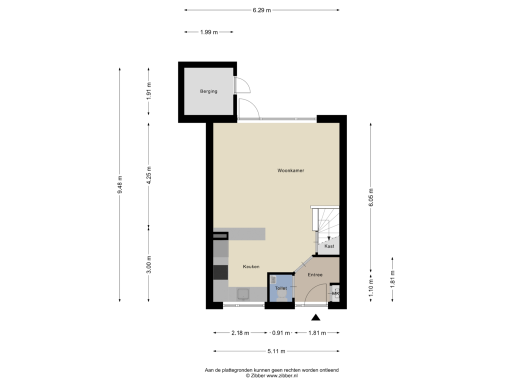 View floorplan of Begane Grond of Paul Rodenkolaan 9