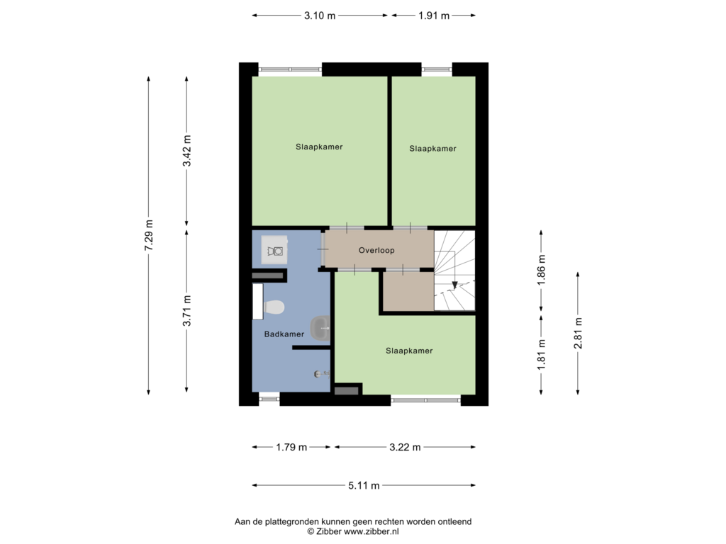 View floorplan of Eerste Verdieping of Paul Rodenkolaan 9