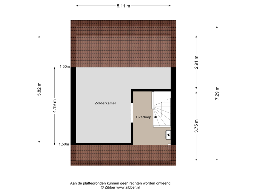 View floorplan of Tweede Verdieping of Paul Rodenkolaan 9