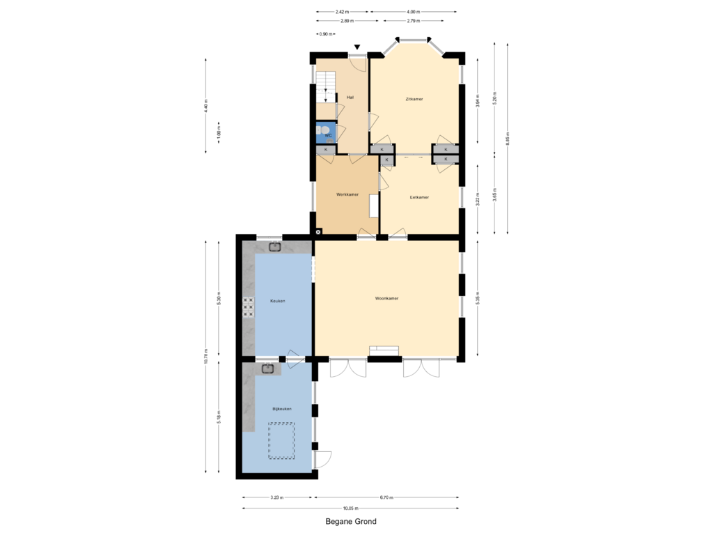 Bekijk plattegrond van Begane Grond van Spuilaan 12