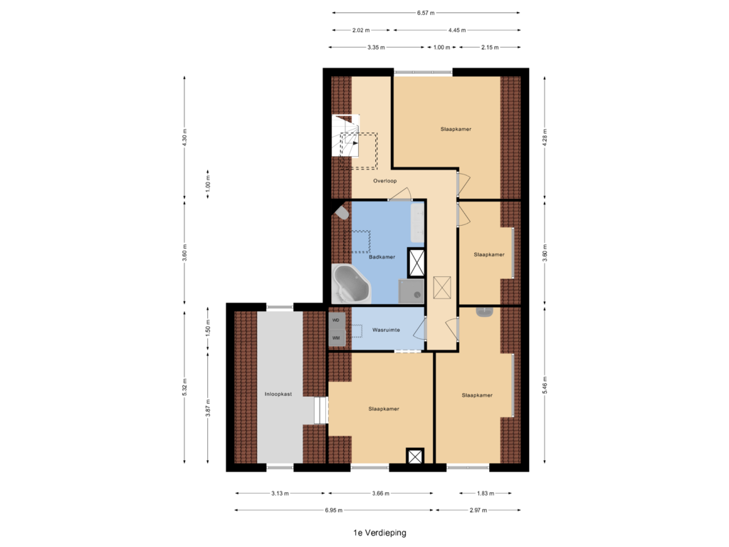 Bekijk plattegrond van 1e Verdieping van Spuilaan 12