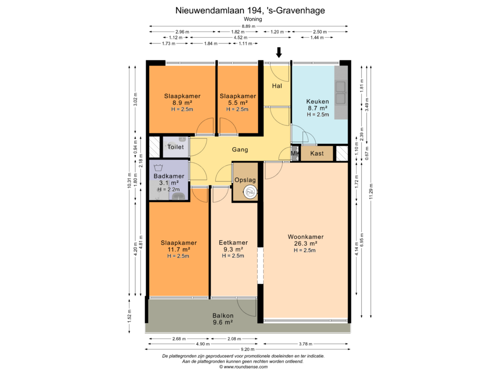 Bekijk plattegrond van Woning van Nieuwendamlaan 194