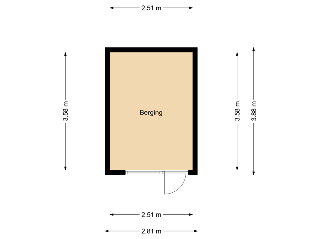 View floorplan of Berging of Albert Schweitzerstraat 109