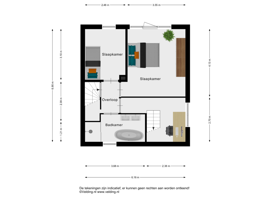 Bekijk plattegrond van Woonlaag 2 van Derde Kampsweg 4