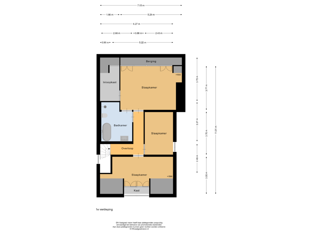 Bekijk plattegrond van 1e verdieping van Peperstraat 15