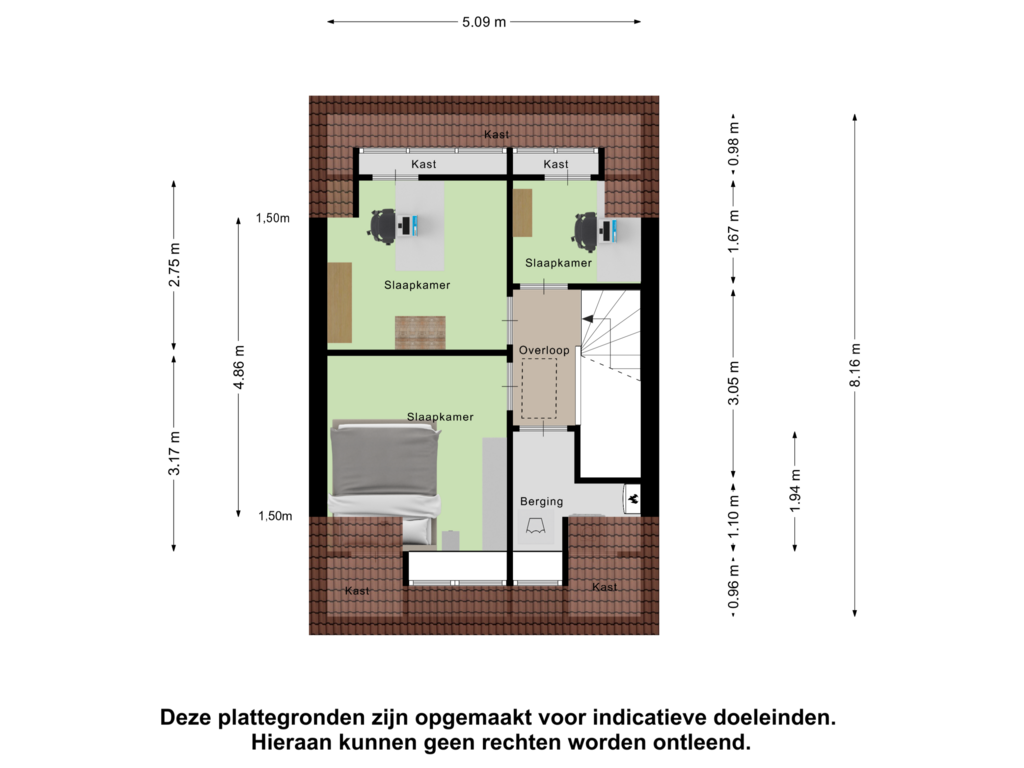 View floorplan of Tweede Verdieping of Van Meellaan 33