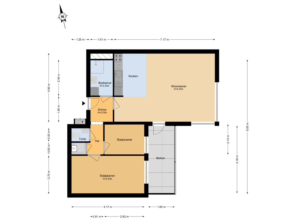 Bekijk plattegrond van 1e Verdieping van Wasserij-Annalaan 43