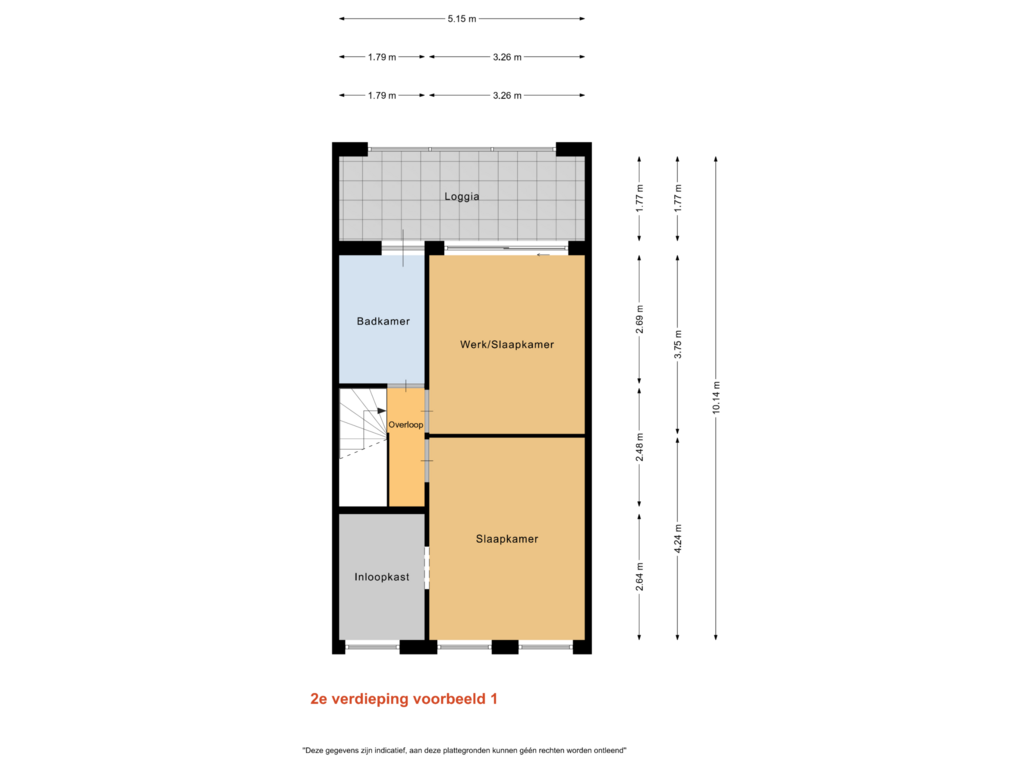 Bekijk plattegrond van 2e verdieping Optie 1 van Schoterweg 168-RD