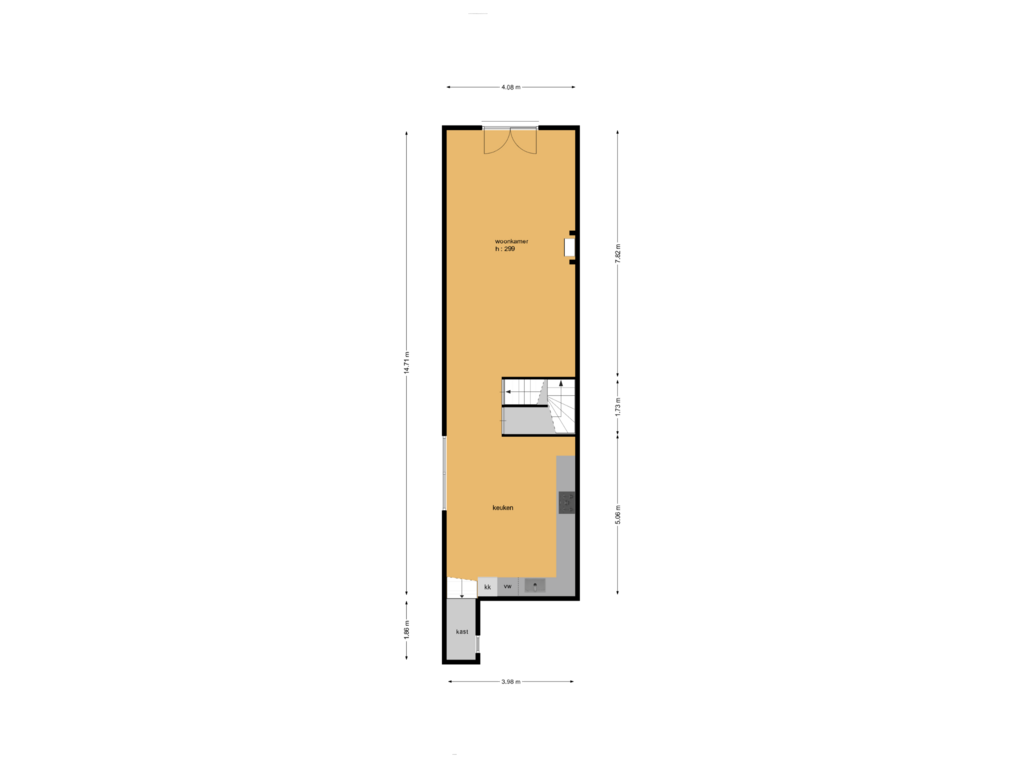 Bekijk plattegrond van 1e verdieping van Botgensstraat 83