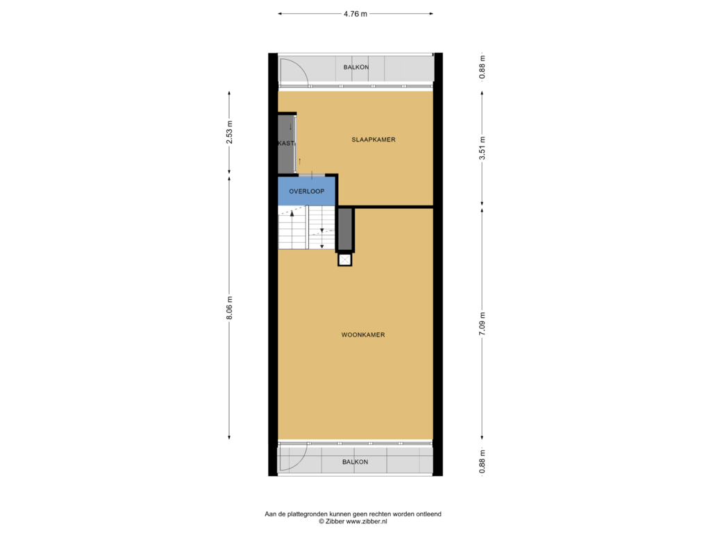 View floorplan of Eerste Verdieping of de Leegte 53