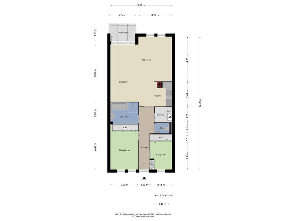 Bekijk plattegrond van Appartement van Achter de Hoven 5-B