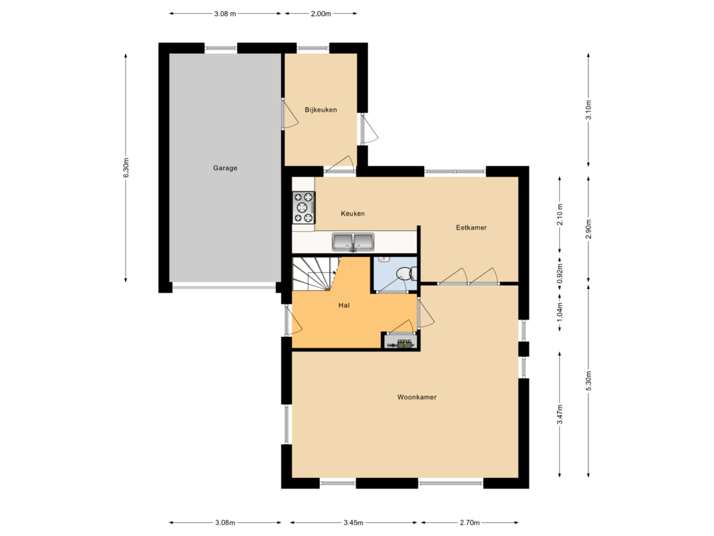 Bekijk plattegrond van Begane grond van Lytse Leane 70