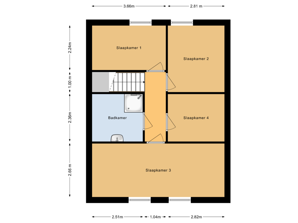 Bekijk plattegrond van Verdieping van Lytse Leane 70