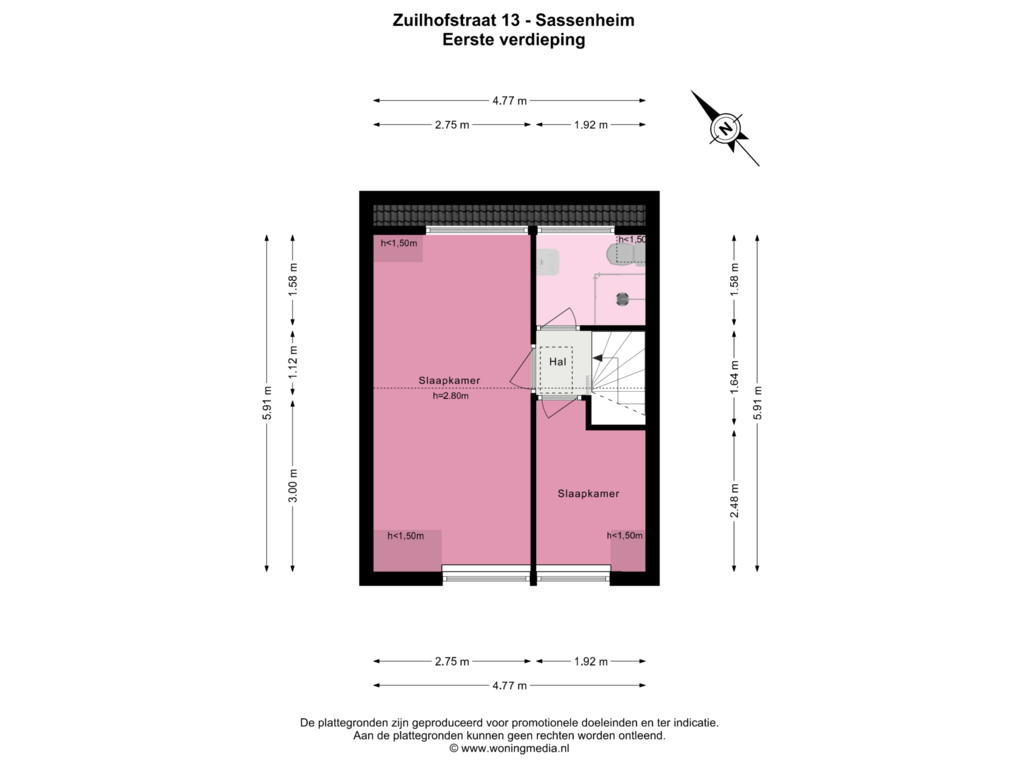 Bekijk plattegrond van 1e_verd van Zuilhofstraat 13