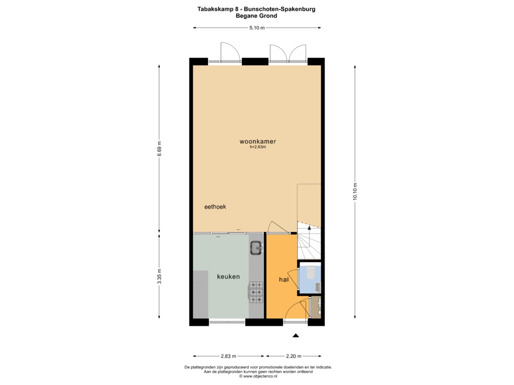 Bekijk plattegrond van BEGANE GROND van Tabakskamp 8