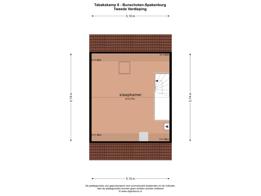 Bekijk plattegrond van TWEEDE VERDIEPING van Tabakskamp 8