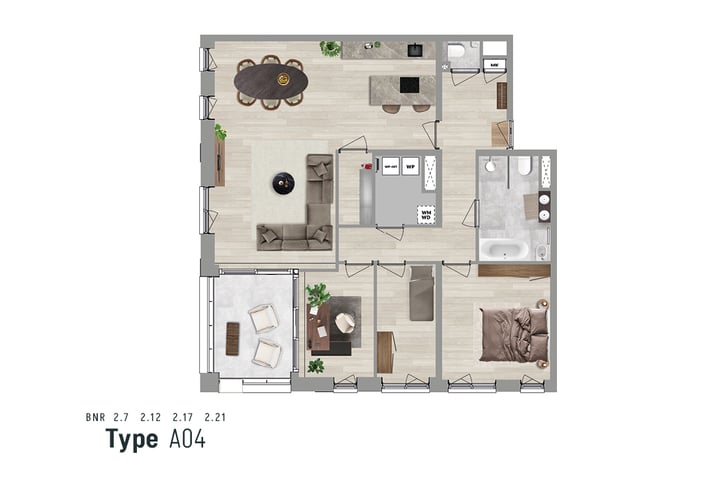 Bekijk foto 3 van Appartement Type A04 (Bouwnr. 2.7)