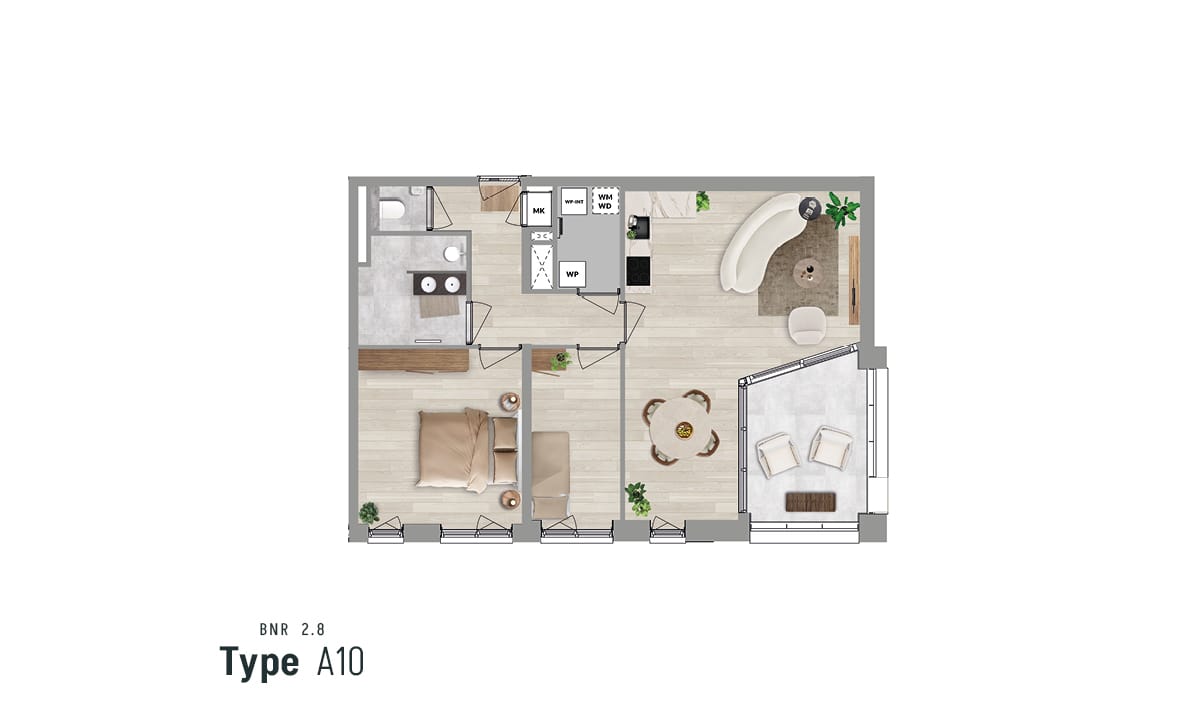 Foto 3 van Appartement type A10 (Bouwnr. 2.13)