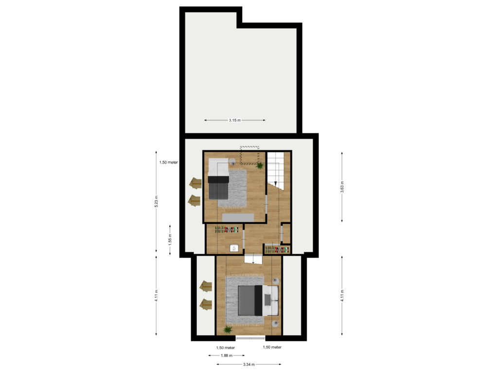 Bekijk plattegrond van Verdieping van Eekebuursterweg 21