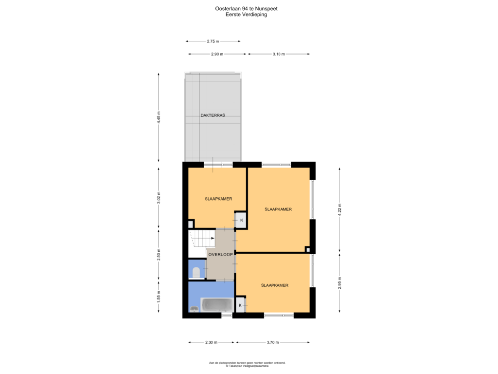 View floorplan of Eerste Verdieping of Oosterlaan 94