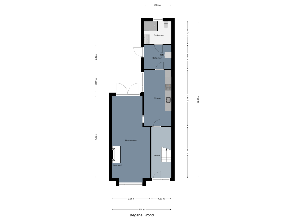 Bekijk plattegrond van Begane Grond van Oostveenweg 32