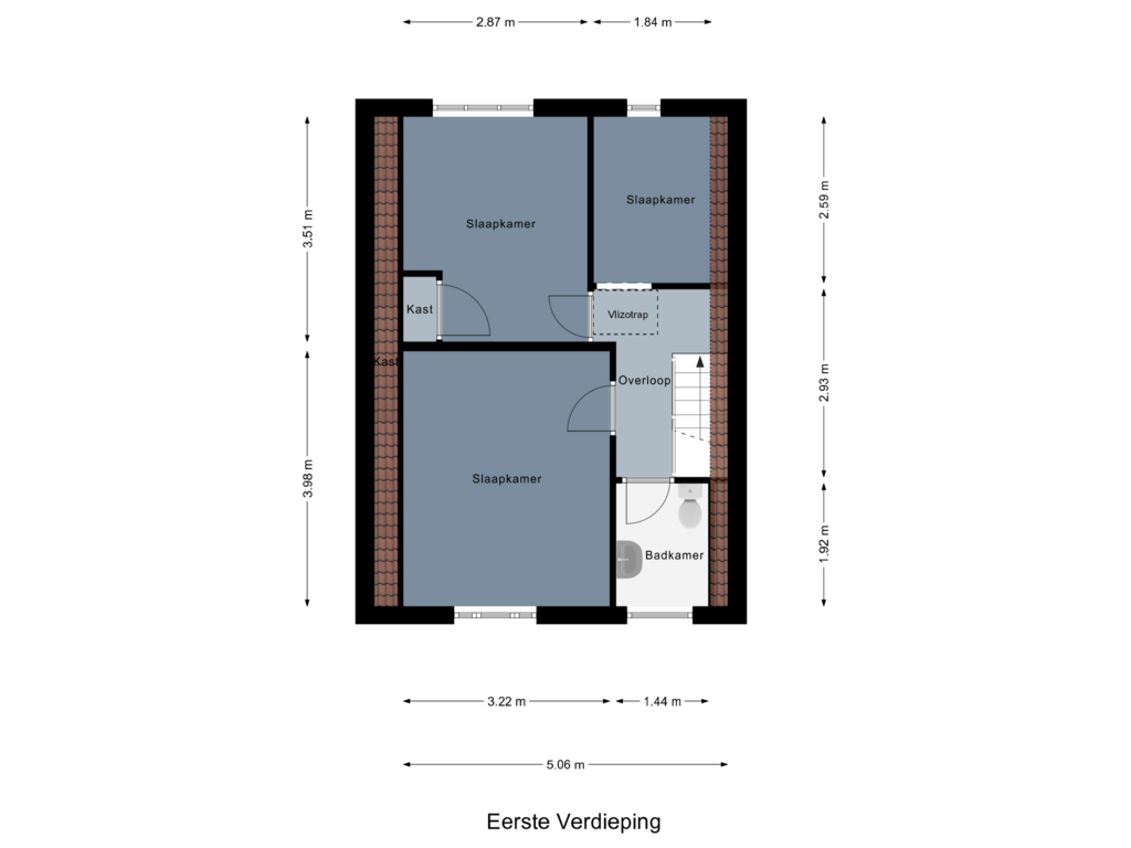 Bekijk plattegrond van Eerste Verdieping van Oostveenweg 32