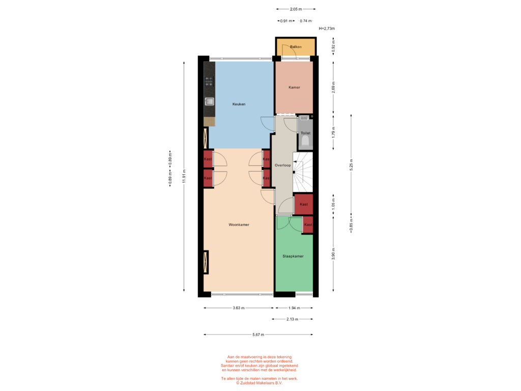 View floorplan of Pleinweg 135-C - 3e verdieping of Pleinweg 135-C