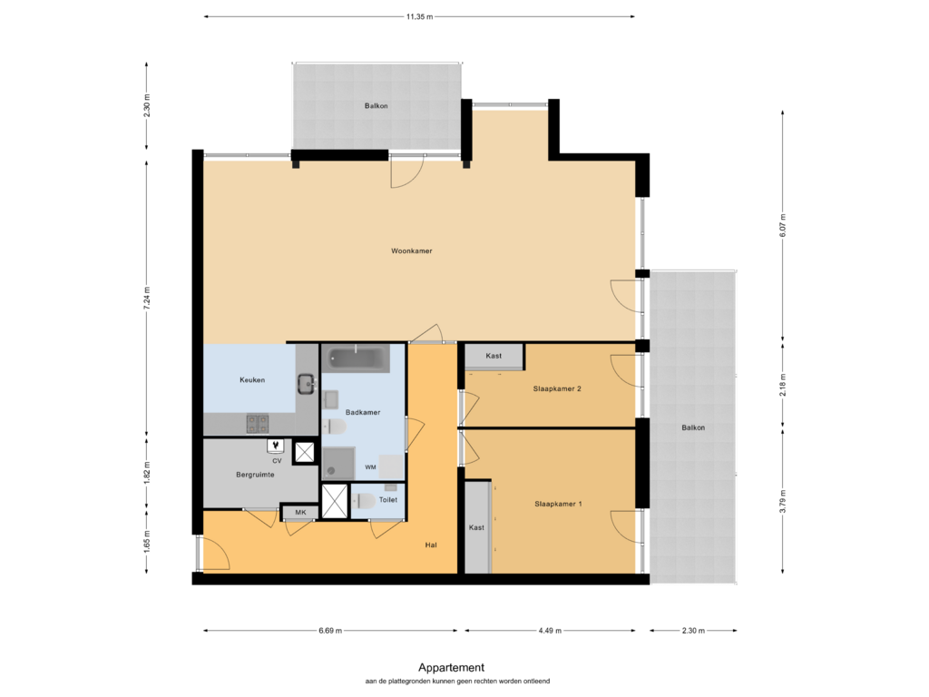 Bekijk plattegrond van Appartement van van Aalstplein 43