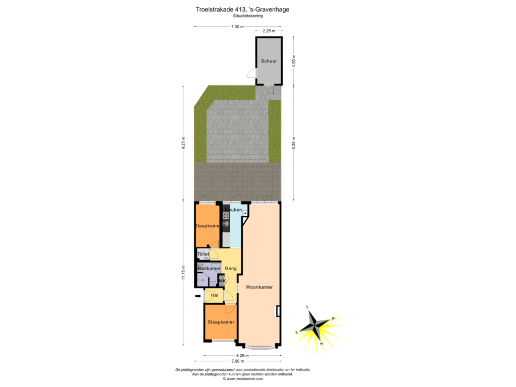 Bekijk plattegrond van Situatietekening van Troelstrakade 413