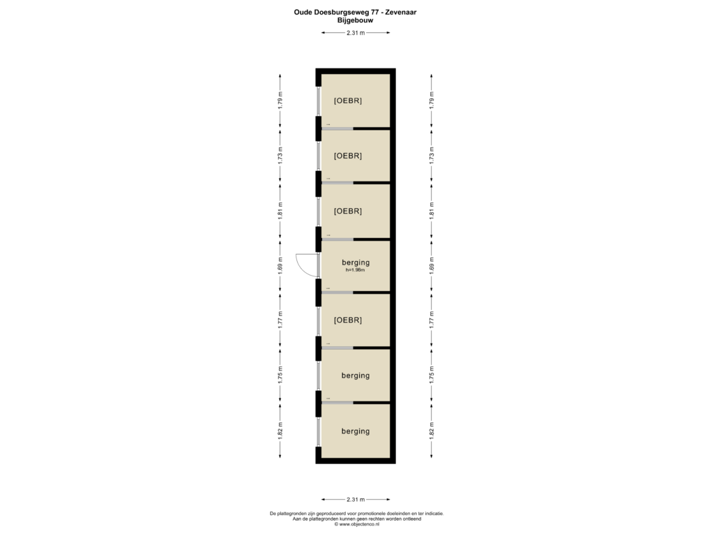 Bekijk plattegrond van BIJGEBOUW van Oude Doesburgseweg 77