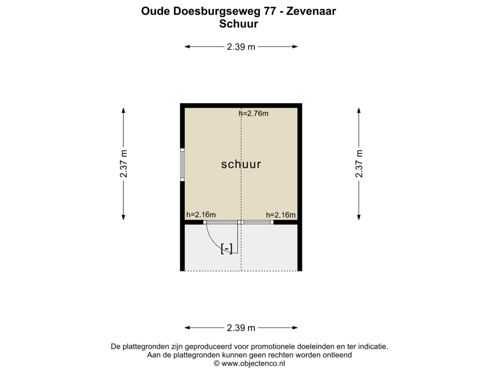 Bekijk plattegrond van SCHUUR van Oude Doesburgseweg 77