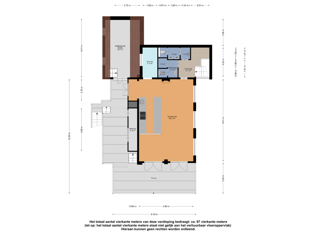 Bekijk plattegrond van Eerste Verdieping van Bruggemeestersstraat 5