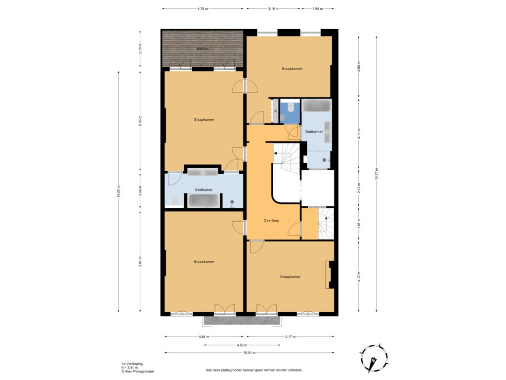 Bekijk plattegrond van 1e Verdieping van Laan Copes van Cattenburch 127