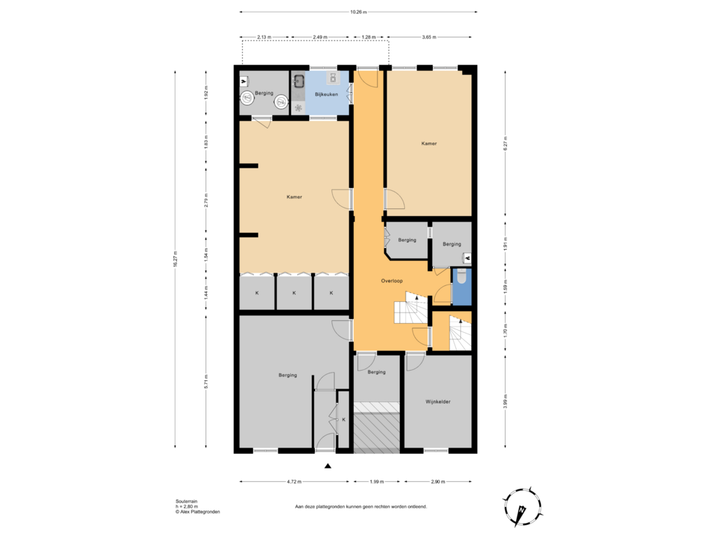 Bekijk plattegrond van Souterrain van Laan Copes van Cattenburch 127