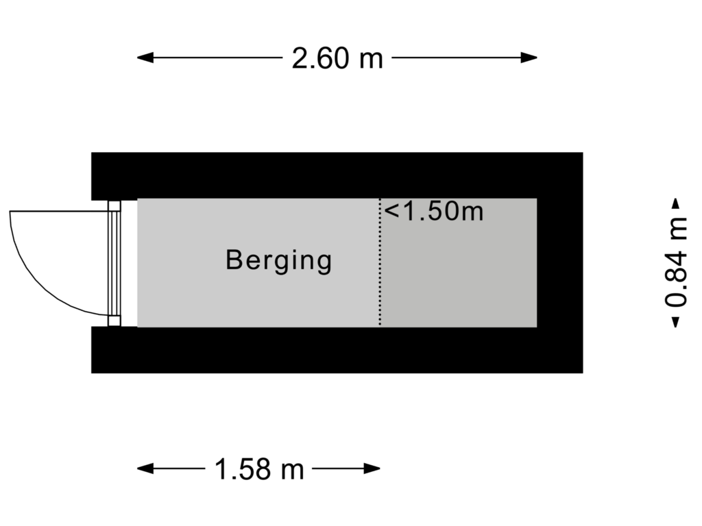 Bekijk plattegrond van Berging van Thorbeckegracht 27-B