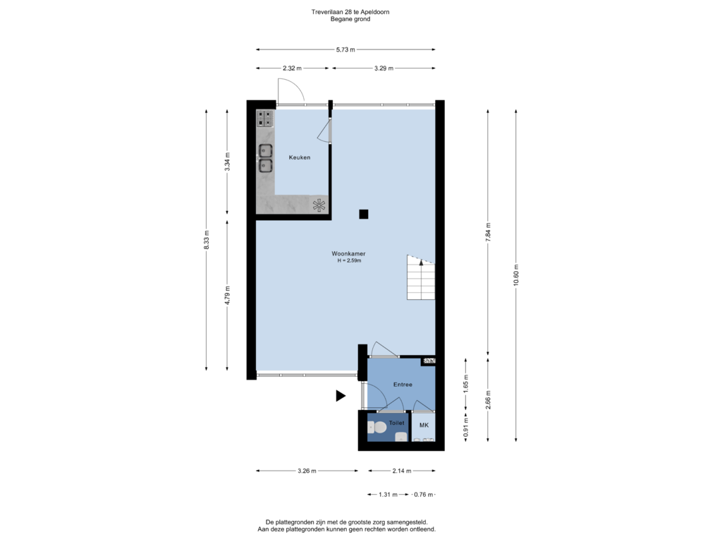 Bekijk plattegrond van Begane grond van Treverilaan 28