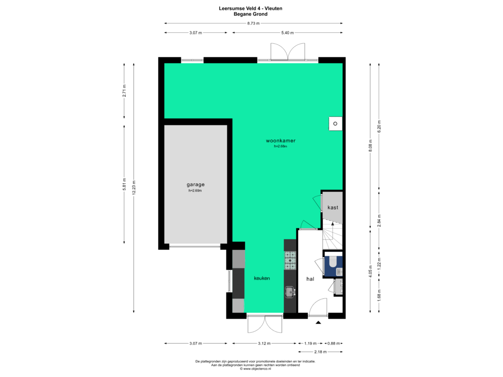 Bekijk plattegrond van BEGANE GROND van Leersumse Veld 4