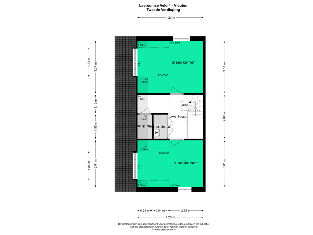 Bekijk plattegrond van TWEEDE VERDIEPING van Leersumse Veld 4