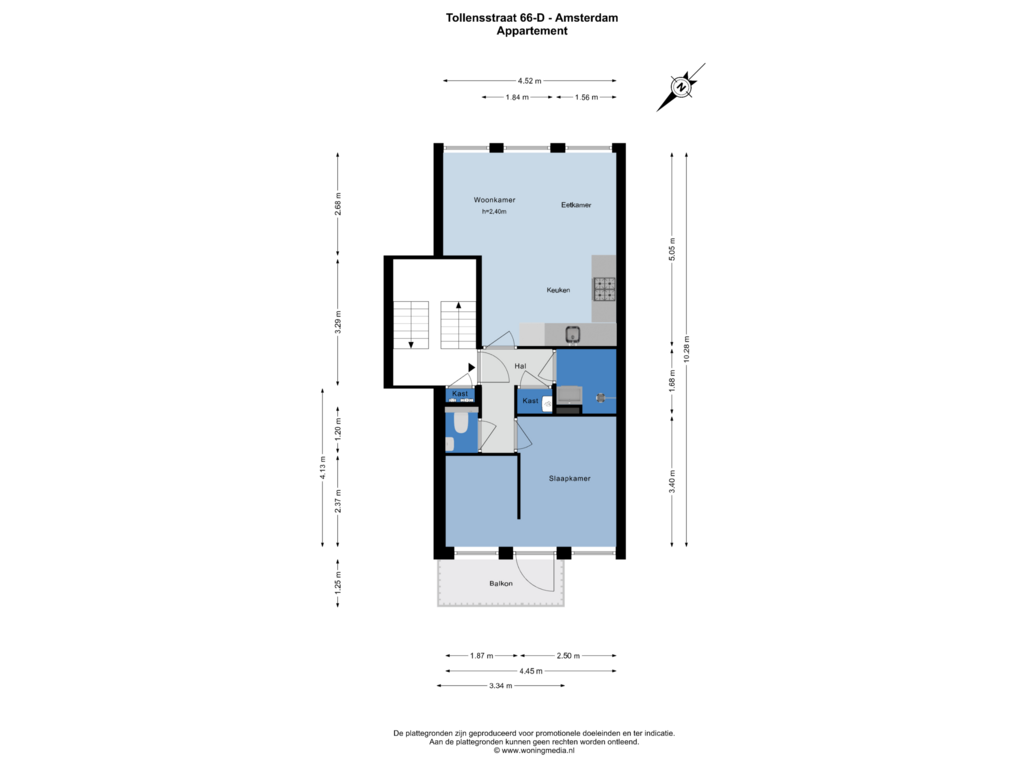 View floorplan of Appartement of Tollensstraat 66-D