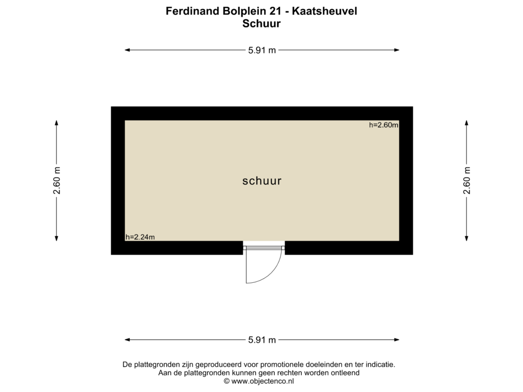 View floorplan of SCHUUR of Ferdinand Bolplein 21